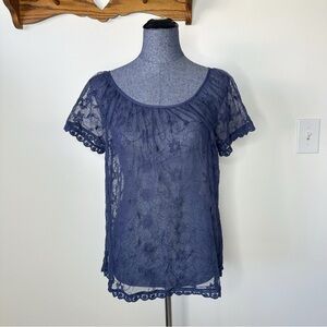 Vintage Y2K Lucky Brand Lace Blouse Size Large